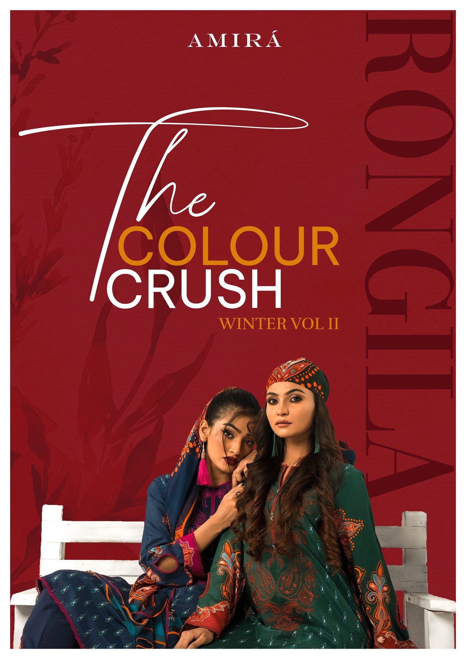 Catalogue cover: The Colour Crush, Winter Vol II, with RONGILA set vertically in oxblood.